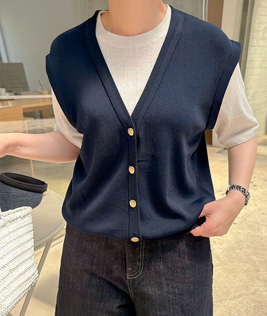 レイヤードベストニット