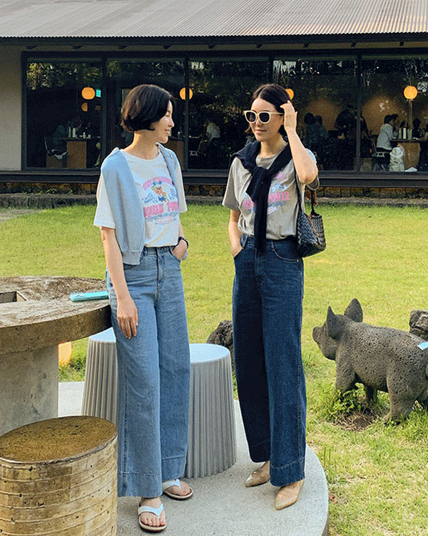 キュロットデニムパンツ