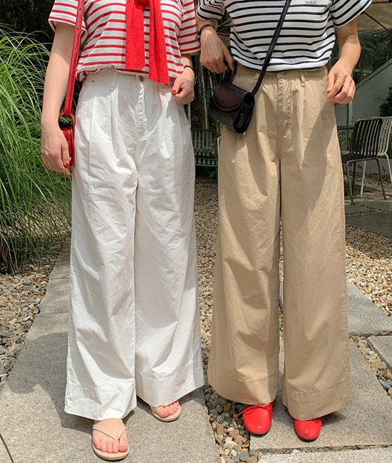 サマーピンタックコットンパンツ