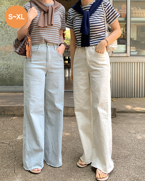 カッティング コートンスパン ブーツカットパンツ-夏ver.
