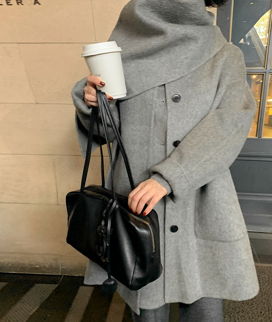 ウール100 マフラーハンドメイドコート